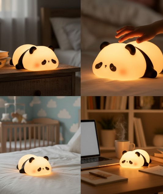 Adorable Silicone Panda Night Lamp - Soft Glow Bedside Light for Kids & Gifts