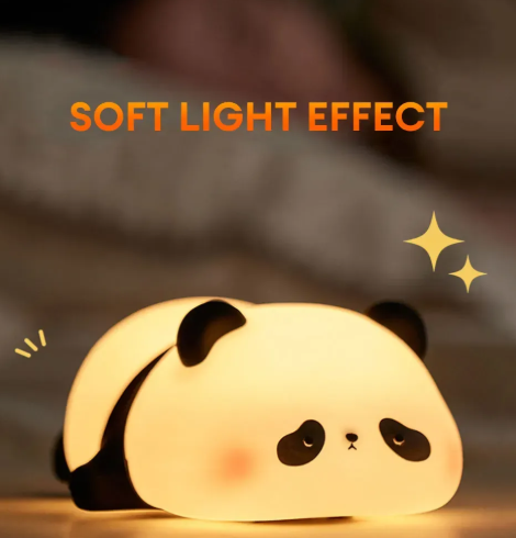 Adorable Silicone Panda Night Lamp - Soft Glow Bedside Light for Kids & Gifts