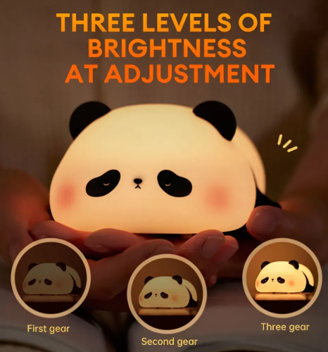 Adorable Silicone Panda Night Lamp - Soft Glow Bedside Light for Kids & Gifts